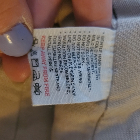 Fabindia Linen Pants Size XL Womens Highwaist Cropped Coastal - Picture 8 of 11